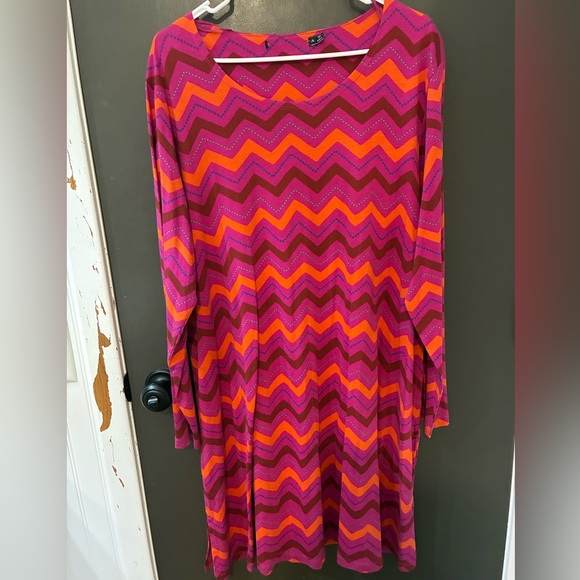 GUDRUN SJODEN NWOT Colorful Zigzag Long Sleeve Tunic Dress! Firm Price is $65 - Picture 1 of 4